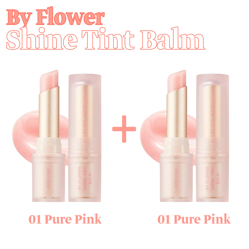 [BOGO50] By Flower Shine Tint Balm 01 Pure Pink