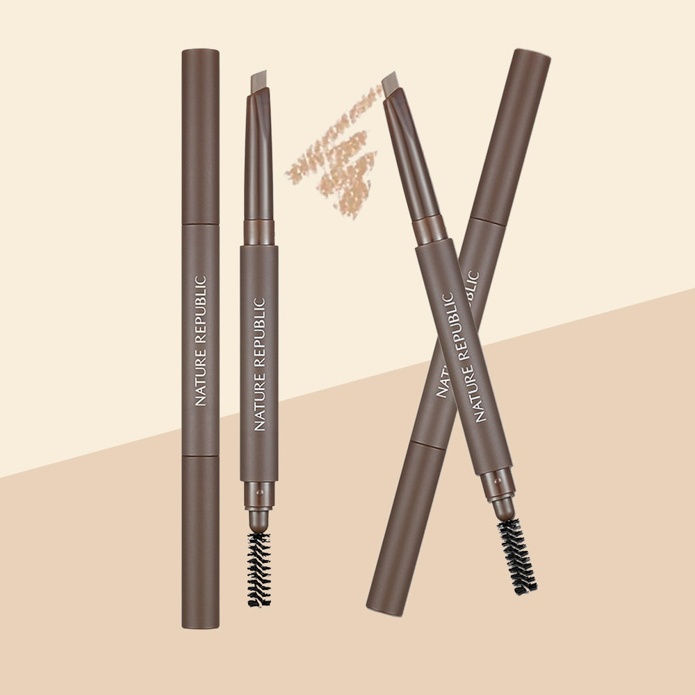 OV Beauty Essence SR 420ml 2本セット BOGO][2x] By Flower Auto Eyebrow 01 Almond Brown – Nature Republic USA