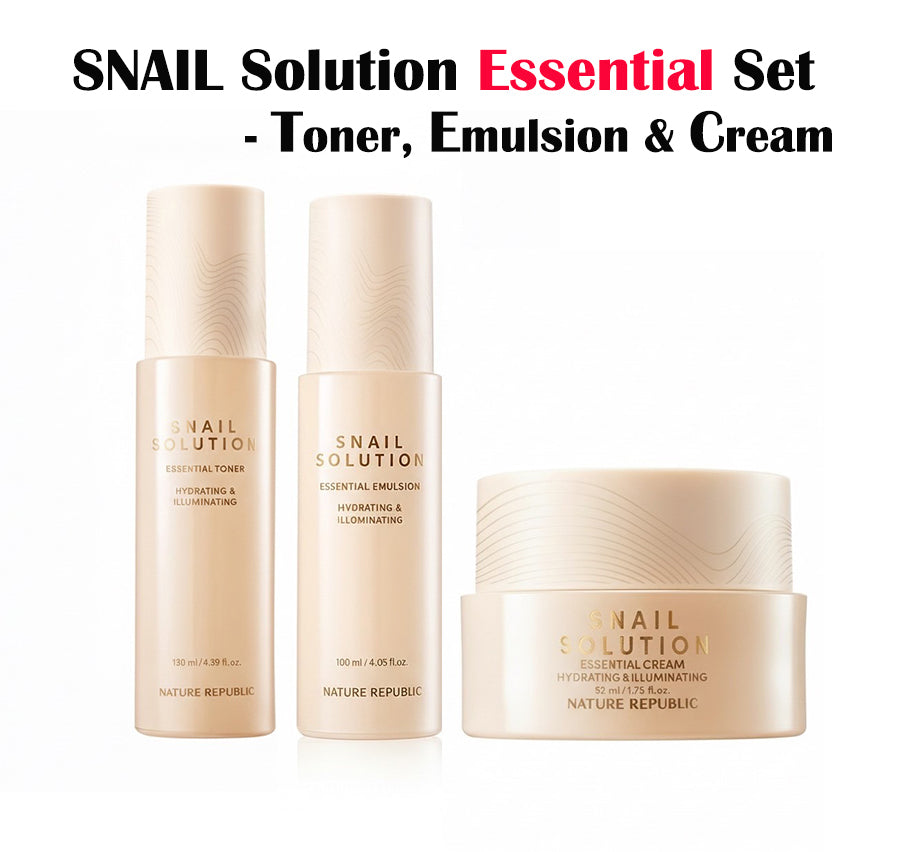 Kit Soins Visage Nature Republic Snail Solution (4 Produits) - Toner & Emulsion - K-beauty Neuf