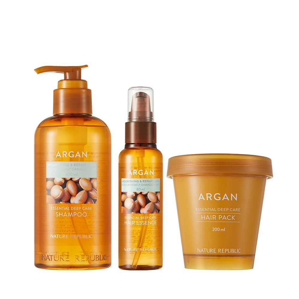 Argan Essential Deep Care Trio Set 4 (Shampoo, Hair Essence & Hair