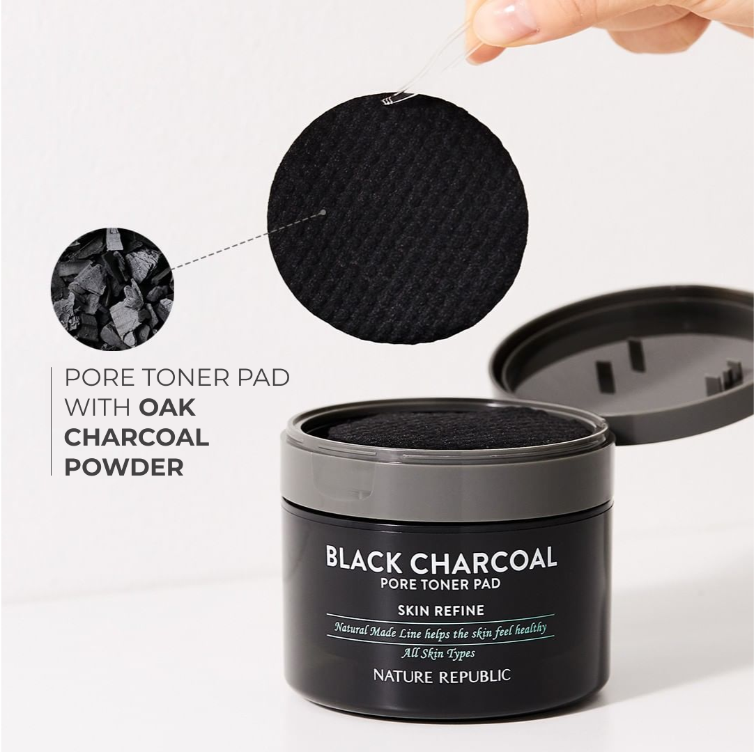 Natural Made Black Charcoal Pore Toner Pad