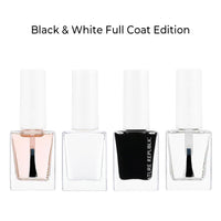 COLOR & NATURE NAIL Black & White FULL COAT EDITION (w/ GREEN TEA NAIL REMOVER + FREE NAIL GRADIENT SPONGE SET)