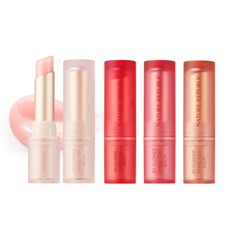 [2X] By Flower Shine Tint Balm 01 Pure Pink