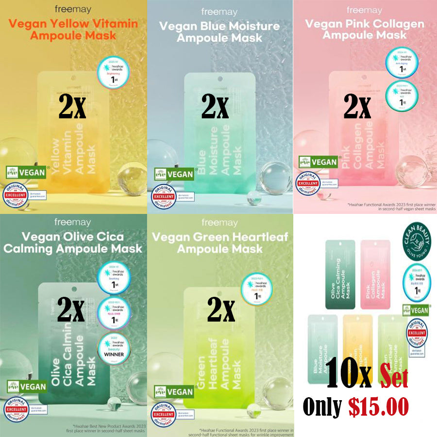 [10X] freemay Ampoule Mask Sheet Set