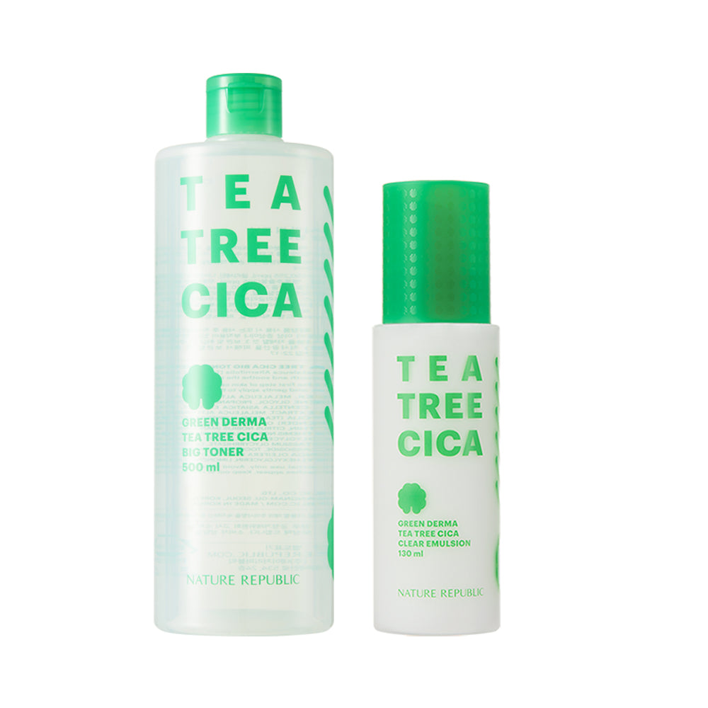 [BHA/PHA] Green Derma Tea Tree Cica Big Toner 500ml w/FREE Tea Tree Cica Emulsion