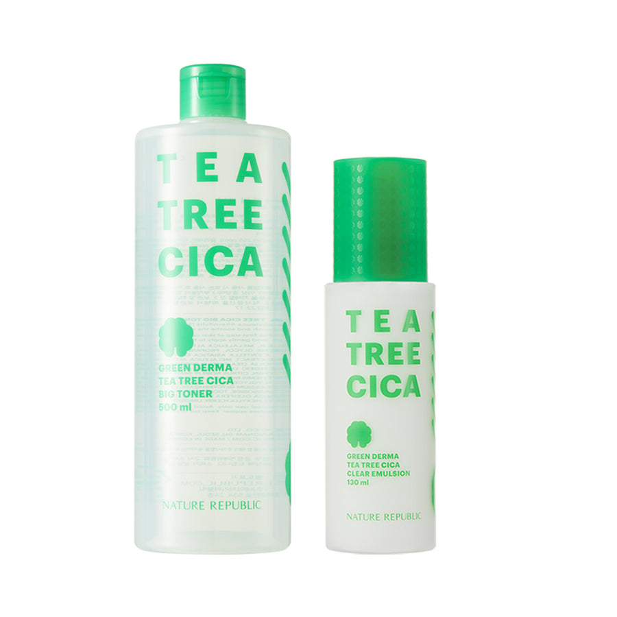 [BHA/PHA] Green Derma Tea Tree Cica Big Toner 500ml & Clear Emulsion