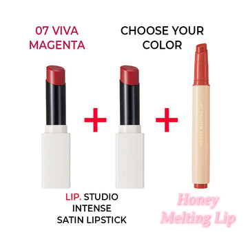 [B2G1] Lip Studio Intense Satin Lipstick + Honey Melting Lip (07 Viva Magenta + 2 Choose Your Color)