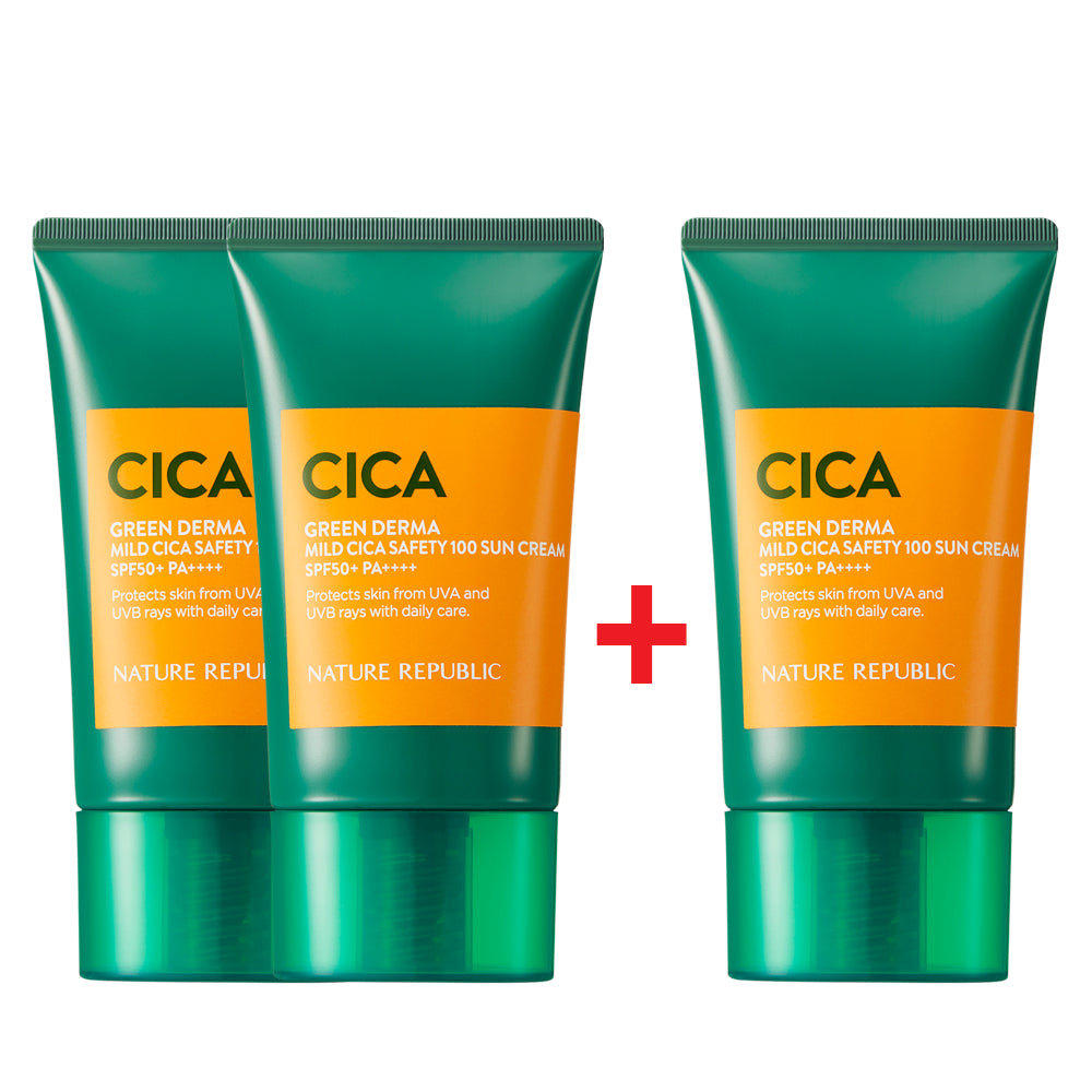 [B2G1] Green Derma Mild Cica Safety 100 Sun Cream SPF50+ PA++++