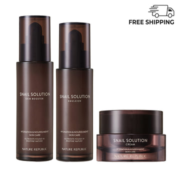 [IMPROVING SKIN COMPLEXION & ELASTICITY] SNAIL SOLUTION ESSENTIAL SET (TONER , EMULSION & CREAM)