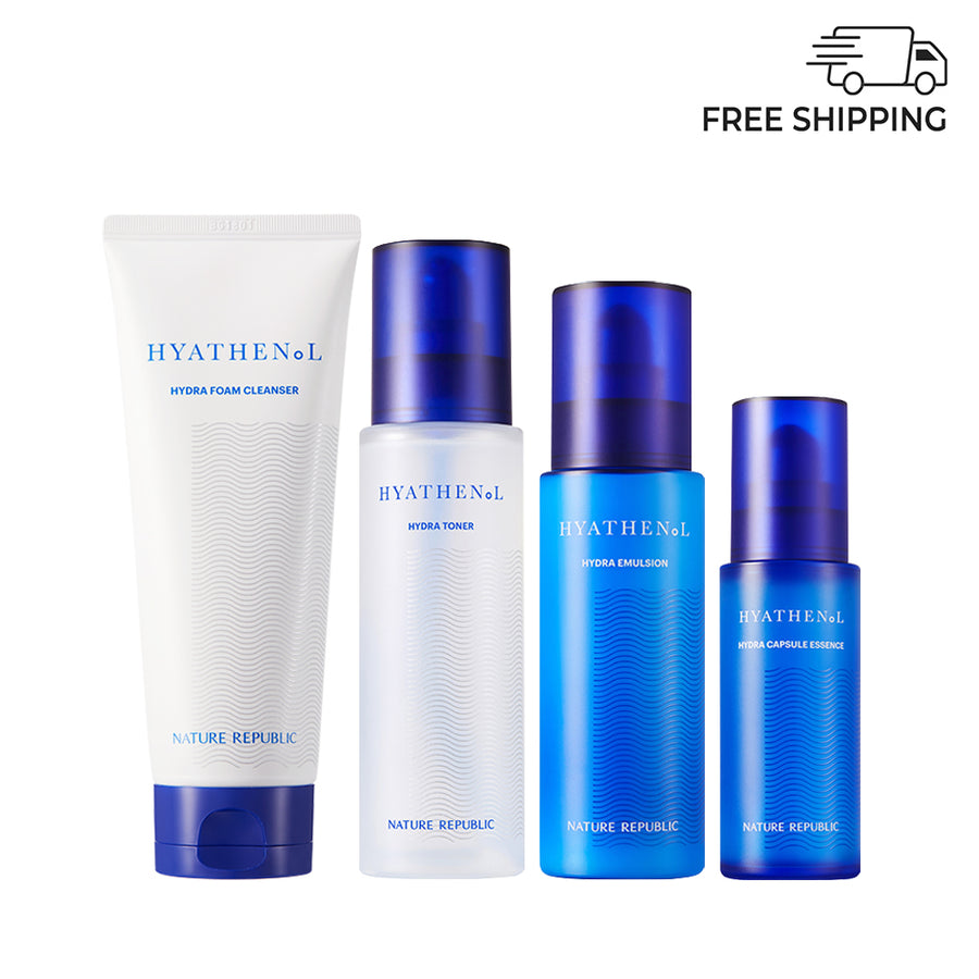 [INNER HYDRATION BOOSTER] Hyathenol Hydra 4 Piece Set - Foam Cleanser, Toner, Emulsion & Essence
