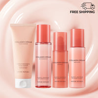 Collagen Dream 4 Piece Daily Care Set - Collagen Dream Vitamin C Capsule Foam Cleanser, Skin Booster, Essence & Emulsion