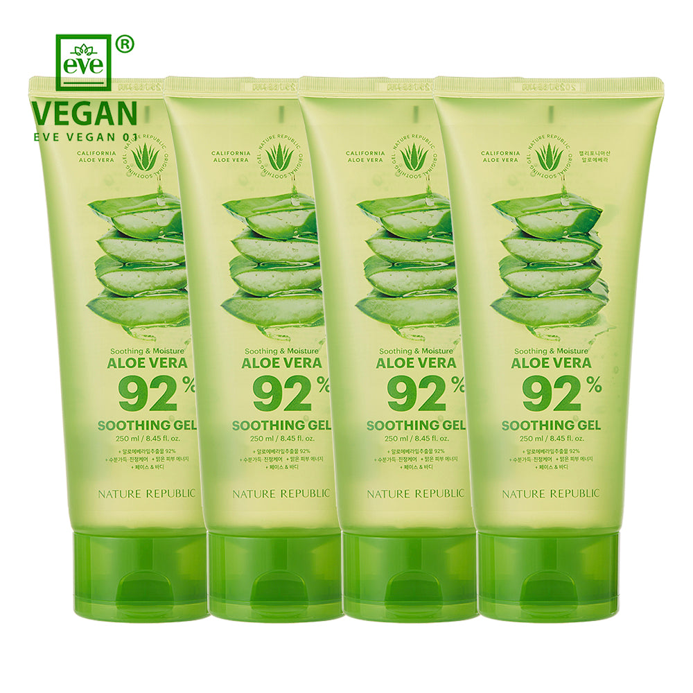 [VEGAN BEAUTY] [4X] Soothing & Moisture Aloe Vera 92% Soothing Gel (Tube)(New)