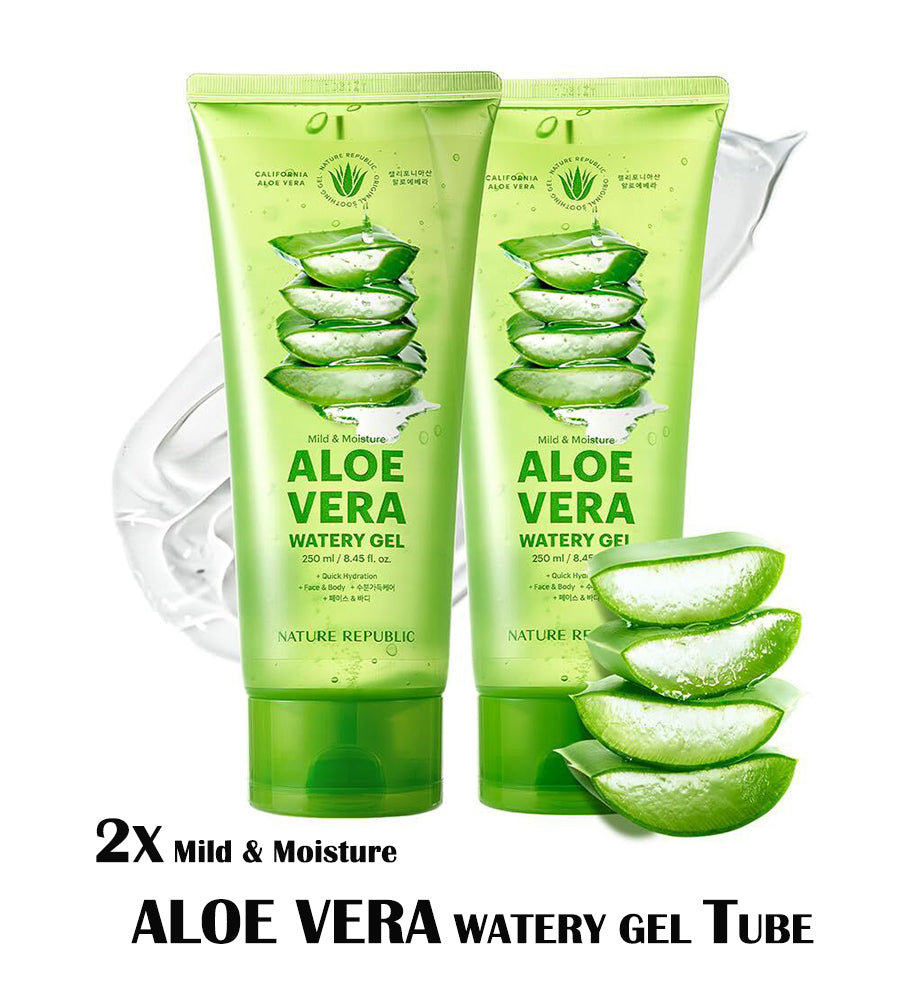 [VEGAN BEAUTY] [2X] Mild & Moisture ALOE VERA Watery Gel (Tube)