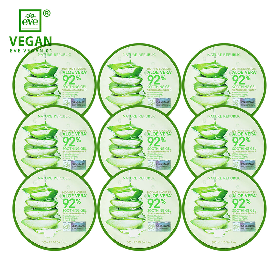 [9x] Soothing & Moisture Aloe Vera 92% Soothing Gel