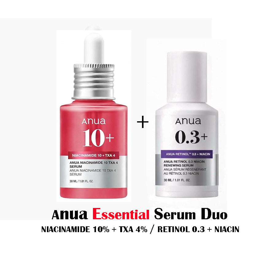 [ANUA] ESSENTIAL SERUM DUO (NIACINAMIDE 10% + TXA 4% / RETINOL 0.3 + NIACIN)