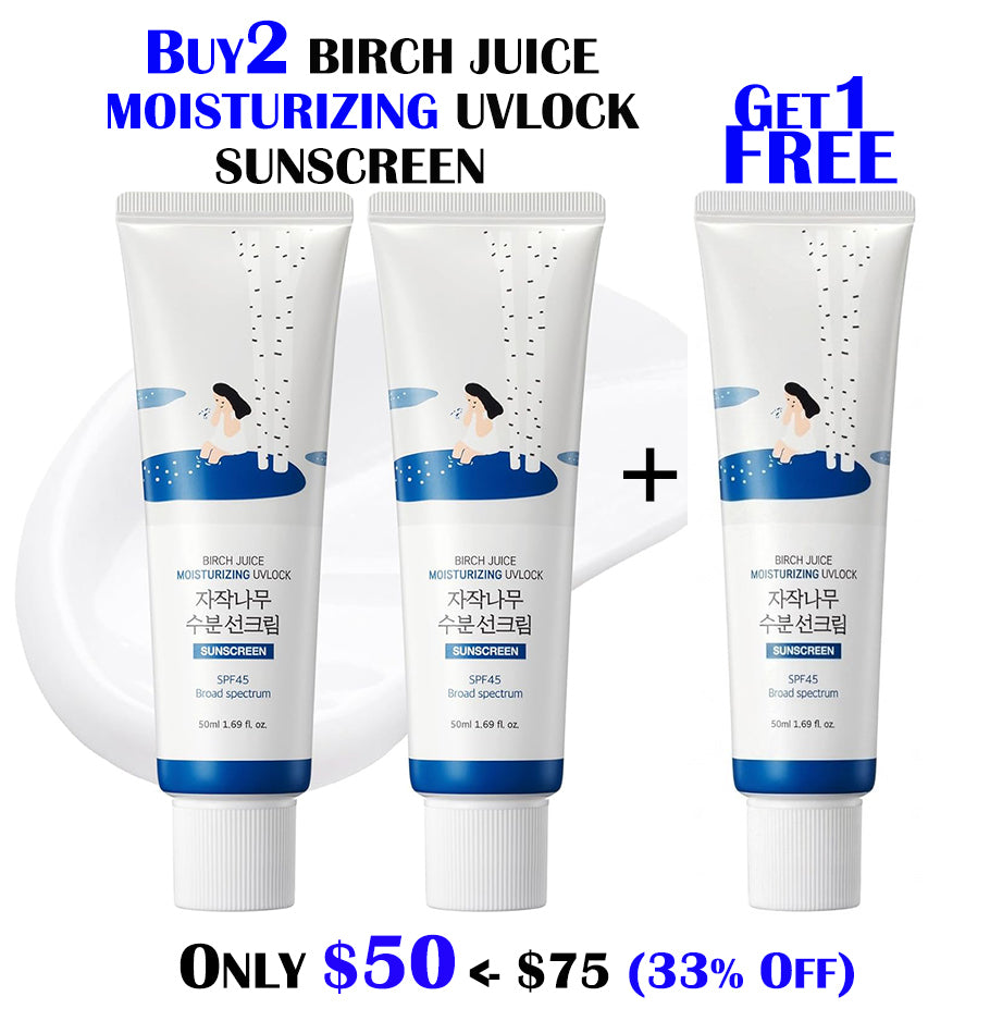 [ROUND LAB] [3X] Birch Juice Moisturizing UV LOCK SPF 45 Broad spectrum -1X FREE