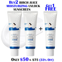 [ROUND LAB] [3X] Birch Juice Moisturizing UV LOCK SPF 45 Broad spectrum -1X FREE