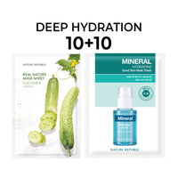 [10+10] Deep Hydration Mask Sheet Set (Real Nature Cucumber 10 + Good Skin Mineral 10)