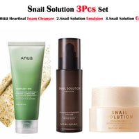SNAIL SOLUTION 3PCS SET ( Anua Foam Cleanser + Snail Solution Emulsion + Snail Solution Cream )