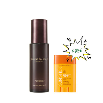 [THE BEGINNING OF A GOLDEN MIRACLE] Ginseng Gold Silk Emulsion w/ FREE California Aloe Sun Stick