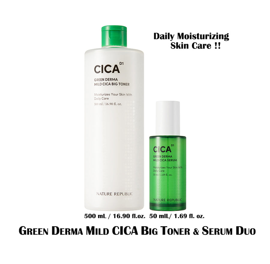 Green Derma Mild CICA Big Toner & Serum Duo