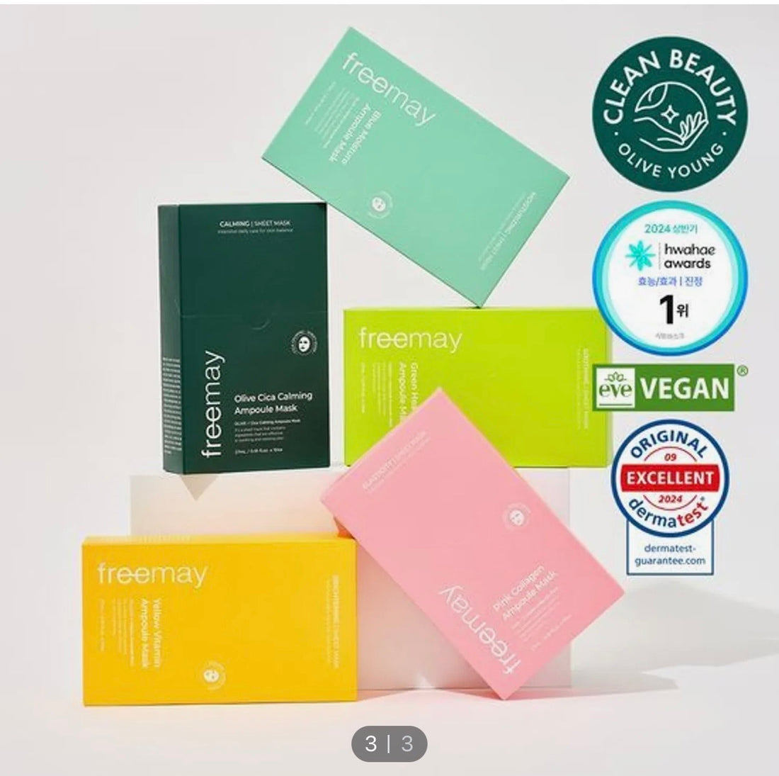 FREEMAY-[2X] Ampoule Mask Sheet  (Pink Collagen + Choose Your Choice)