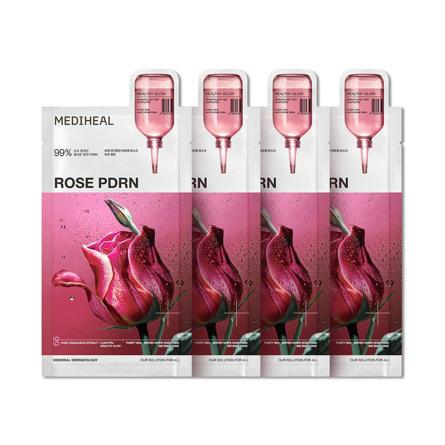 [MEDIHEAL] Rose PDRN Essential Mask - Healthy Glow 4pcs