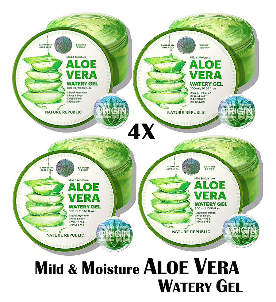 [VEGAN BEAUTY] [4X] Mild  & Moisture ALOE VERA Watery Gel