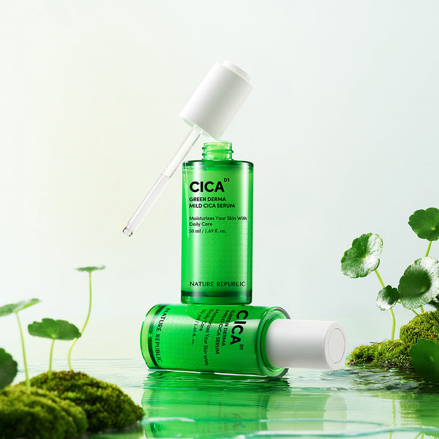 [NEW DESIGN] Green Derma Mild Cica 4pcs Skin Care Set - Foam Cleanser, Big Toner, Serum & Cream (w/ NCT 127 All Member's Goods)