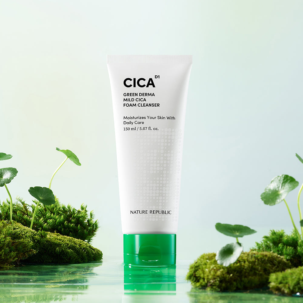[NEW DESIGN] Green Derma Mild Cica 4pcs Skin Care Set - Foam Cleanser, Big Toner, Serum & Cream (w/ NCT 127 All Member's Goods)