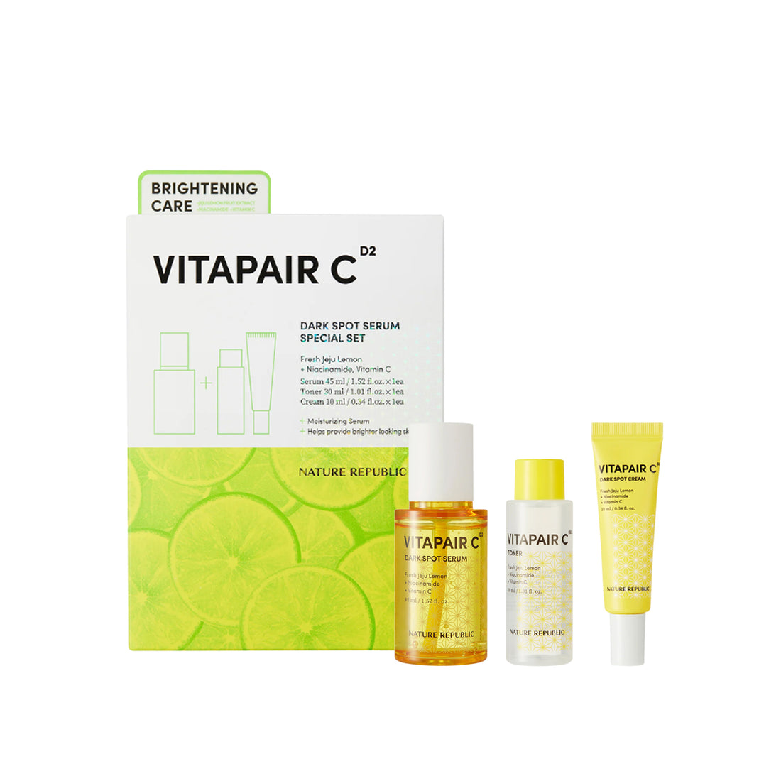 Vitapair C 5pcs Total Care Set (Big Cleansing Foam 300ml, Peeling Gel, Toner 150ml, Dark Spot Serum Special Set & Cream)
