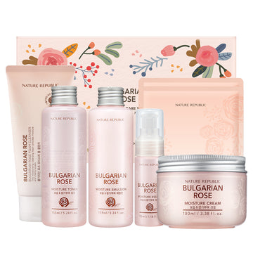 [COMING SOON] Bulgarian Rose Moisture Skin Care Special Set (Foam Cleaner, Toner, Essence, Emulsion, Cream & 2x Mask Sheet)