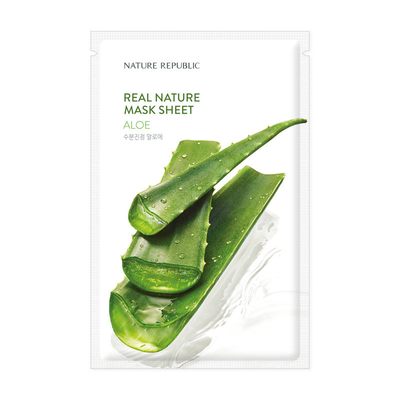 [10+10] Real Nature Pore Care & Soothing Mask Sheet Set (Tea Tree 10 + Aloe 10)