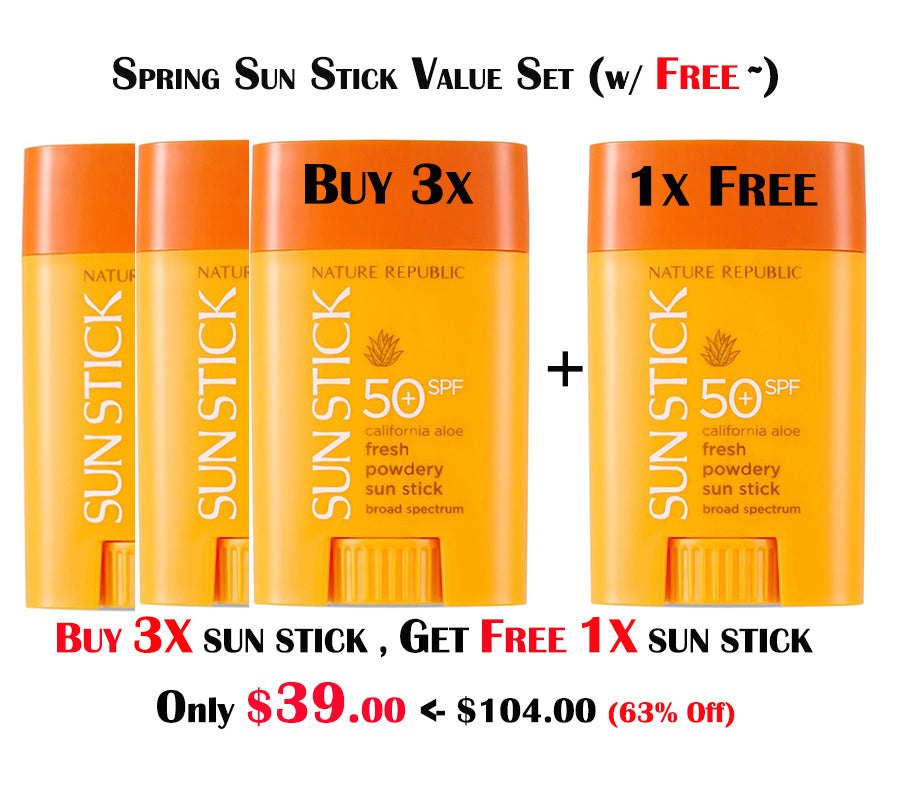 3X California Aloe Fresh Powdery SUN STICK w/ FREE 1X SUN STICK