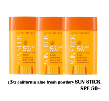[3X] California Aloe Fresh Powdery Sun Stick Broad Spectrum SPF50+