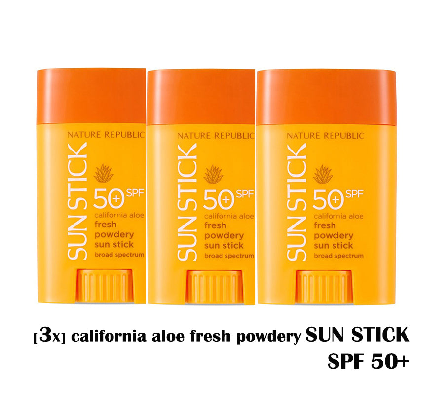 [3X] California Aloe Fresh Powdery Sun Stick Broad Spectrum SPF50+