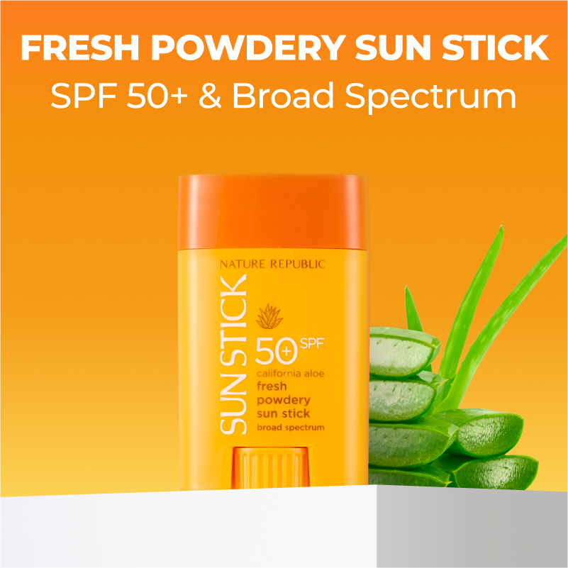 [2X] California Aloe Fresh Powdery Sun Stick Broad Spectrum SPF50+