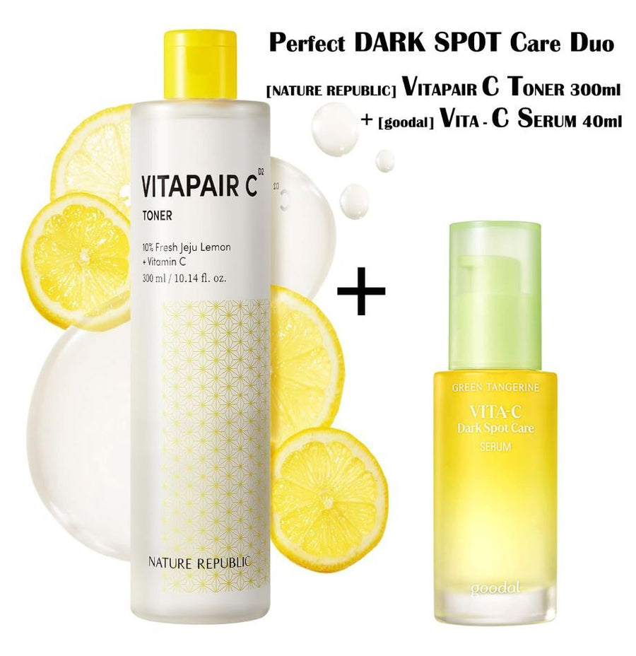 PERFECT DARK SPOT CARE DUO - [NATURE REPUBLIC] VITAPAIR C TONER 300ml & [GOODAL] DARK SPOT CARE SERUM 40ml