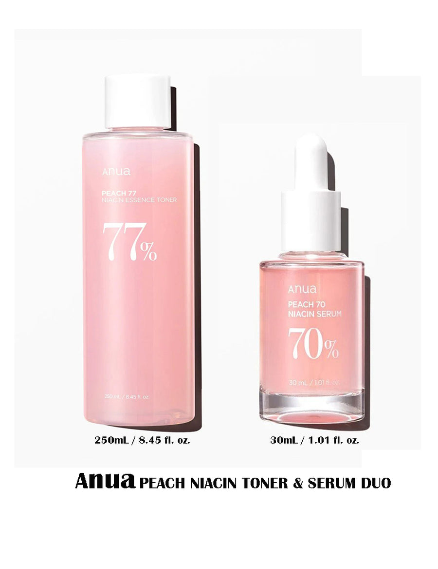 [ANUA] Peach 77% Niacin Essence Toner & 70% Nicin Serum Duo