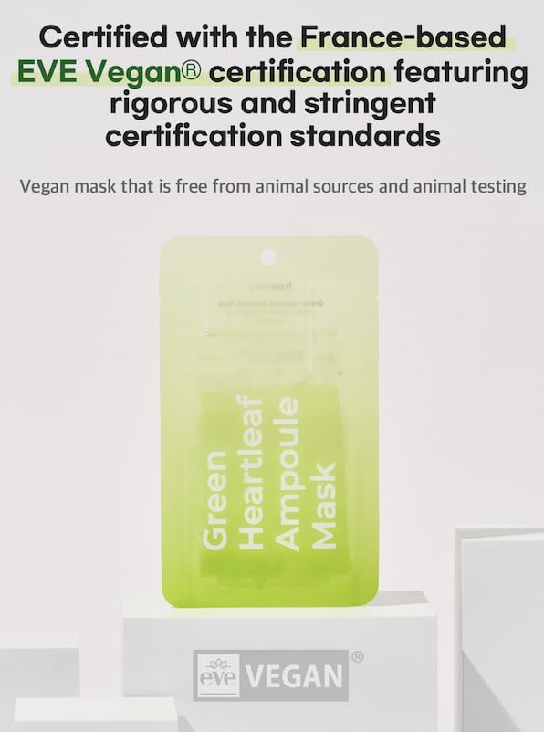 FREEMAY-Vegan Green Heartleaf Ampoule Mask sheets (10sheets)