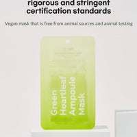 FREEMAY-Vegan Green Heartleaf Ampoule Mask sheets (10sheets)