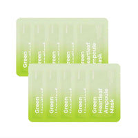 FREEMAY-Vegan Green Heartleaf Ampoule Mask sheets (10sheets)