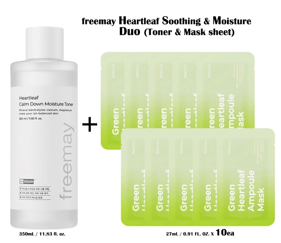 FREEMAY-Heartleaf Soothing & Moisture Duo (Toner & Mask sheets)