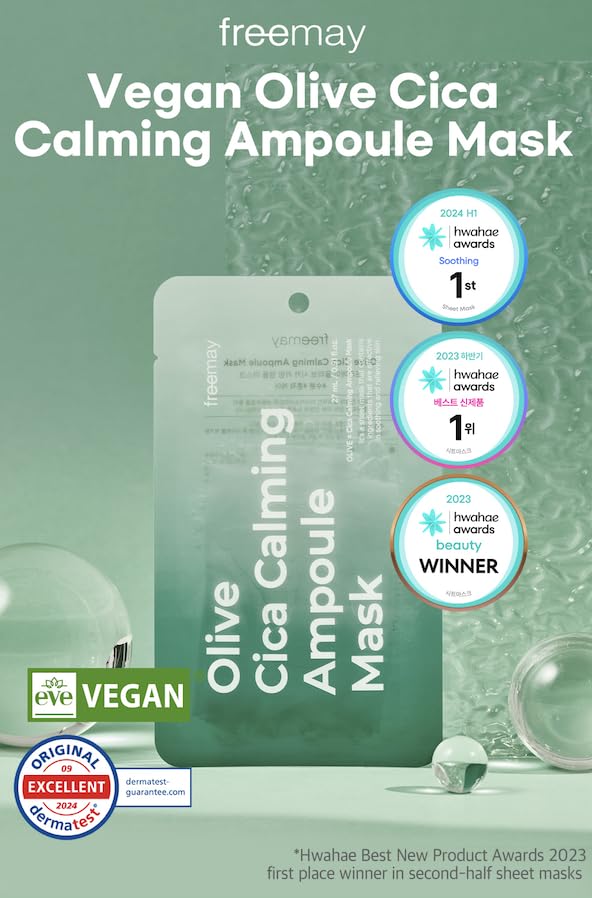 FREEMAY-Olive Cica Calming Ampoule Mask Sheets (10sheets)