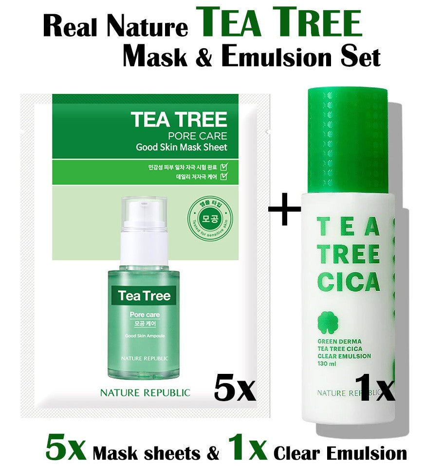 Nature Republic TEA TREE Mask & Clear Emulsion Set