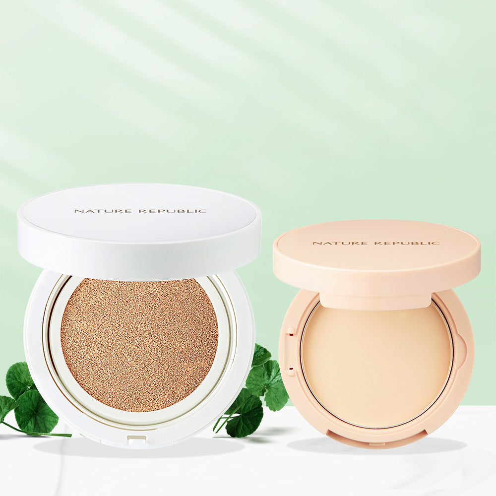 Face Makeup Duo (Green Derma Mild Cica Serum Cover Cushion SPF50+ PA++++ & Provence Fixer Pact