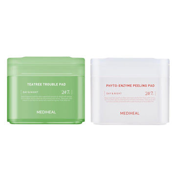 [MEDIHEAL] TONER PAD DUO - TEATREE TROUBLE PAD + PHYTO-ENZYME PEELING PAD