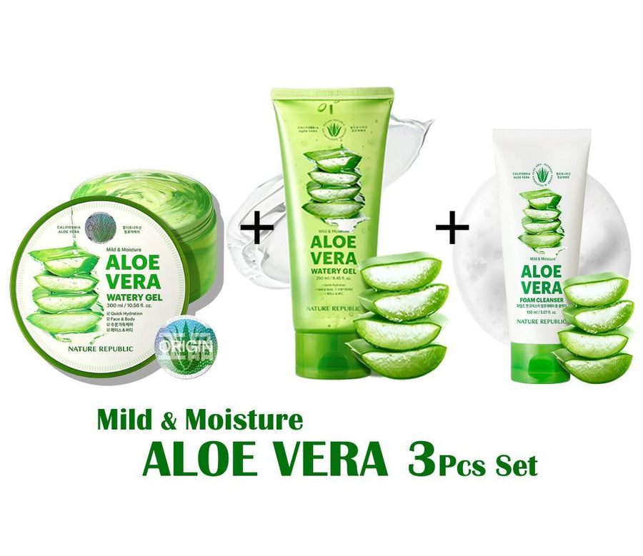 [VEGAN BEAUTY] Mild & Moisture ALOE VERA 3 Pcs Set