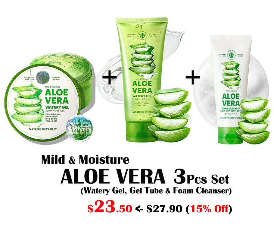 [VEGAN BEAUTY] Mild & Moisture ALOE VERA 3 Pcs Set