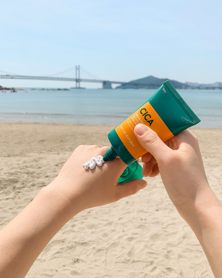 [B2G1] 2x Green Derma Mild Cica Safety 100 Sun Cream SPF50+ PA++++ & California Aloe Fresh Powdery Sun Stick Broad Spectrum SPF50+ PA++++
